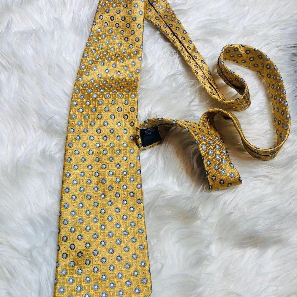 Cremieux Gold‎ and Blue Mens Tie - Picture 2 of 3